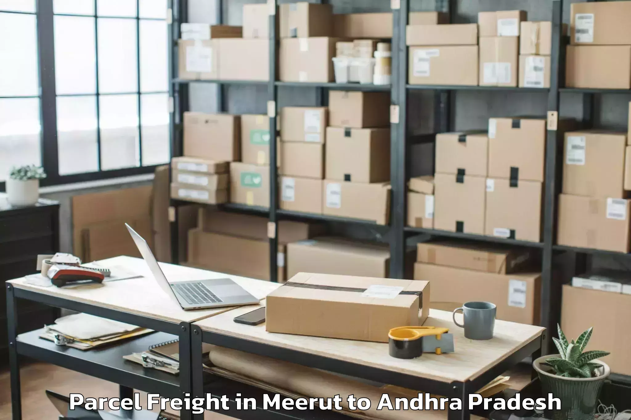 Leading Meerut to Simhadripuram Parcel Freight Provider